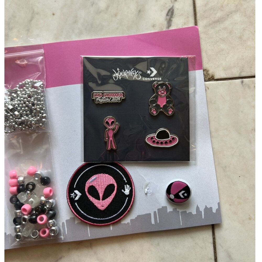 Sad Summer Fest 2024 Gift Bag - Pins/Patch/Lanyard/Laces/Beads - Picture 2 of 6